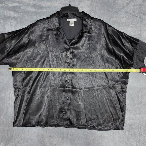 Linea Donatella Satin Pajamas Set Button-Front‎ Size Medium - Picture 9 of 10